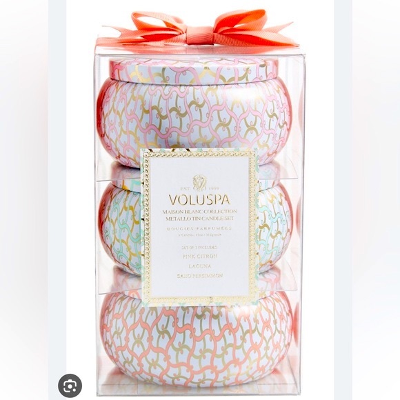 Voluspa Accessories - VOLUSPA Large Travel Tin Trio Candle Set - 3 Candles. New In Box